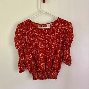 Paper Crane Polkadot Puff Sleeve Blouse
